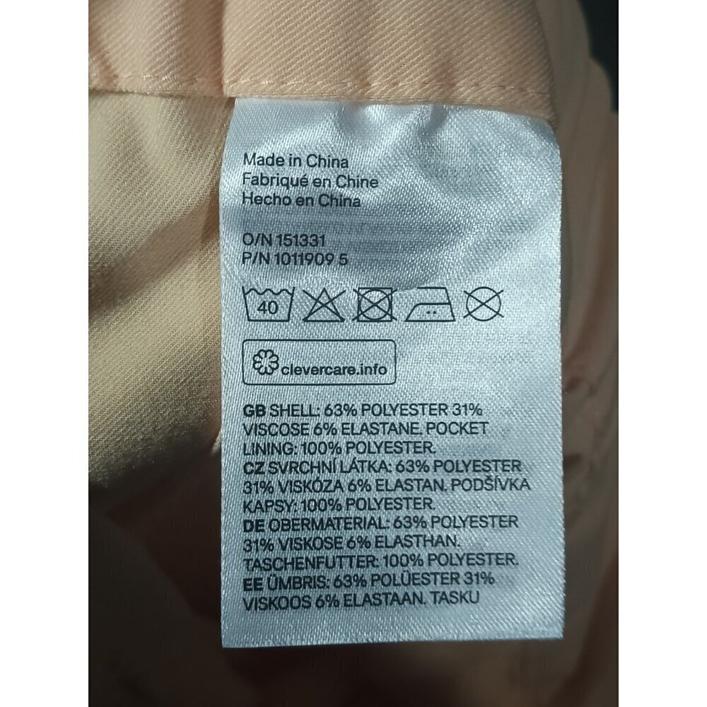 H & M Peach Blush Color Size 12 Stretch Dress Slacks 32 x 27 - Picture 5 of 9
